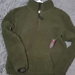 Olive Sherpa Pullover